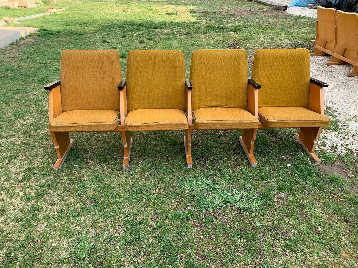 Mid Century Hungarian Four Seater Cinema Seats, 1950s photo Furniture