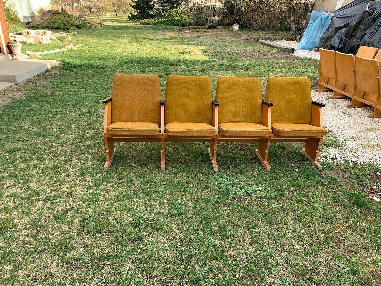 Mid Century Hungarian Four Seater Cinema Seats, 1950s photo vinterior