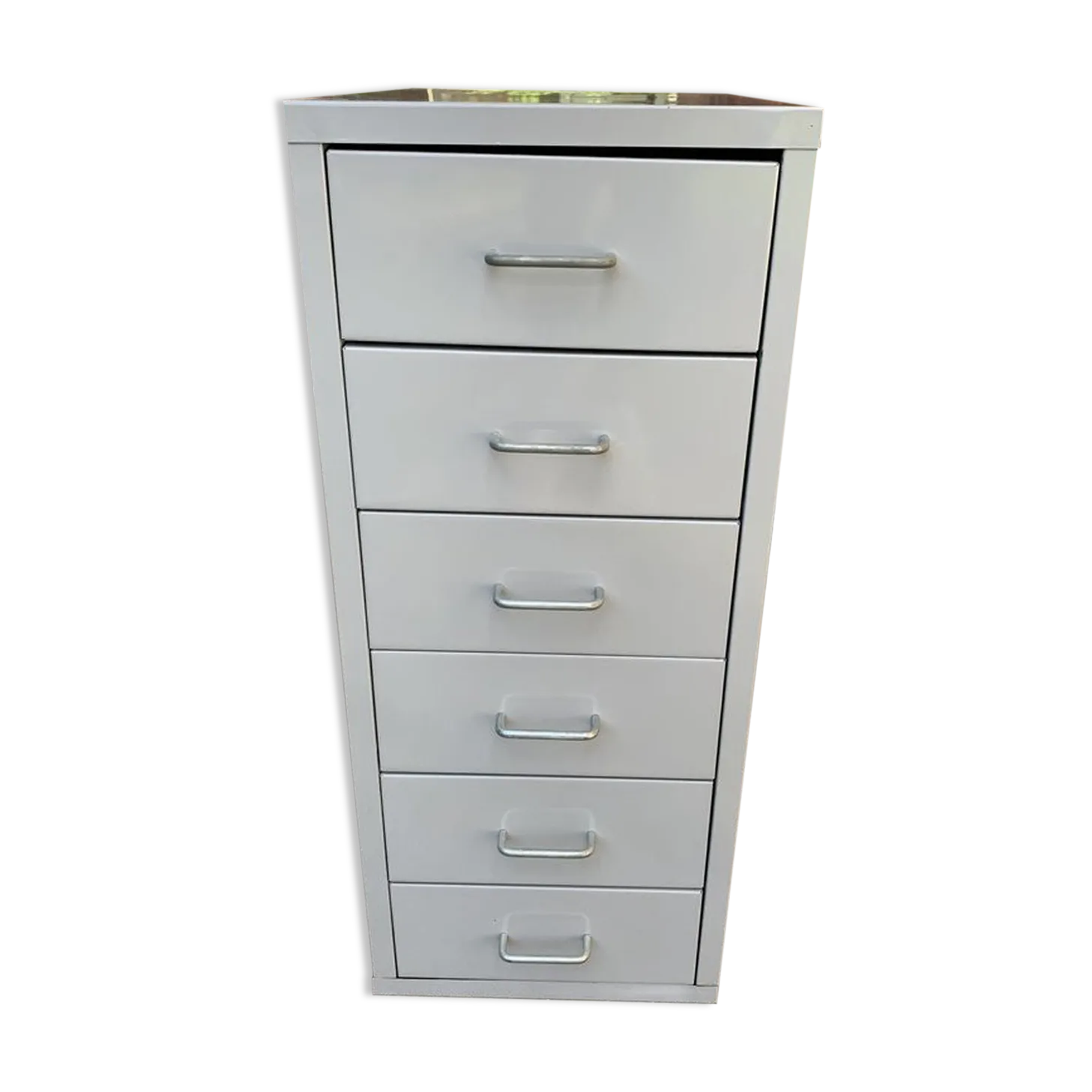 Industrial Grey Metal Chest Of Drawers, 1980s