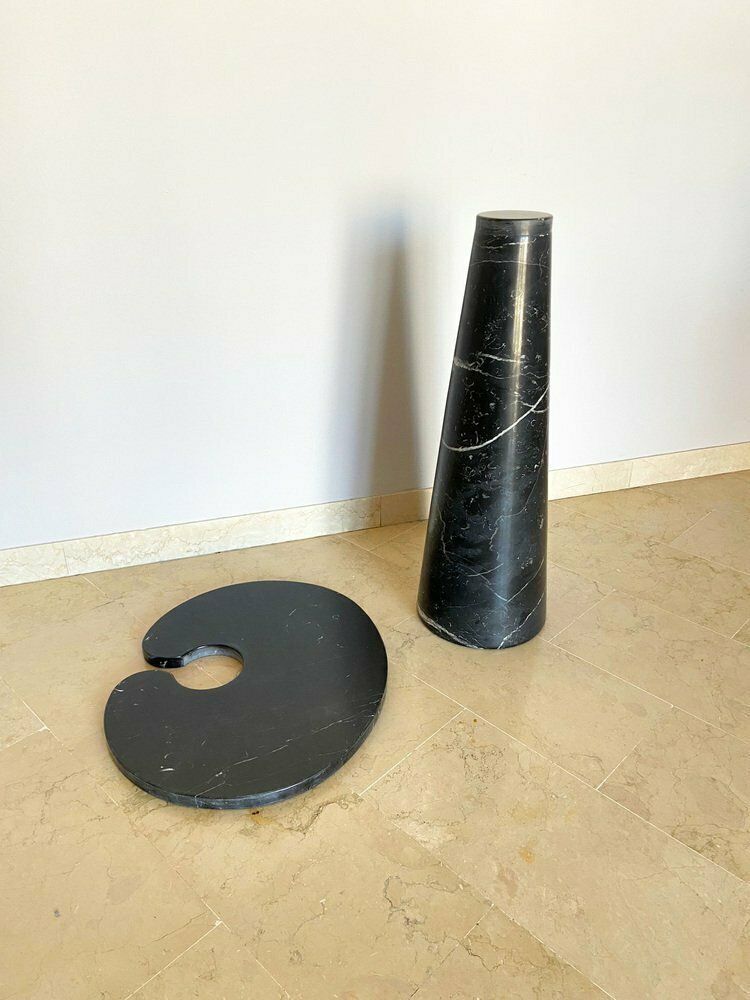 Marquina Coffee Table In Black Marble In The Angelo Mangiarotti Style For Skipper, Italy, 1971 photo 3904.0
