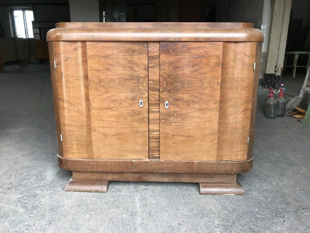 Hungarian Art Deco Wooden Buffet, 1940s photo furniture