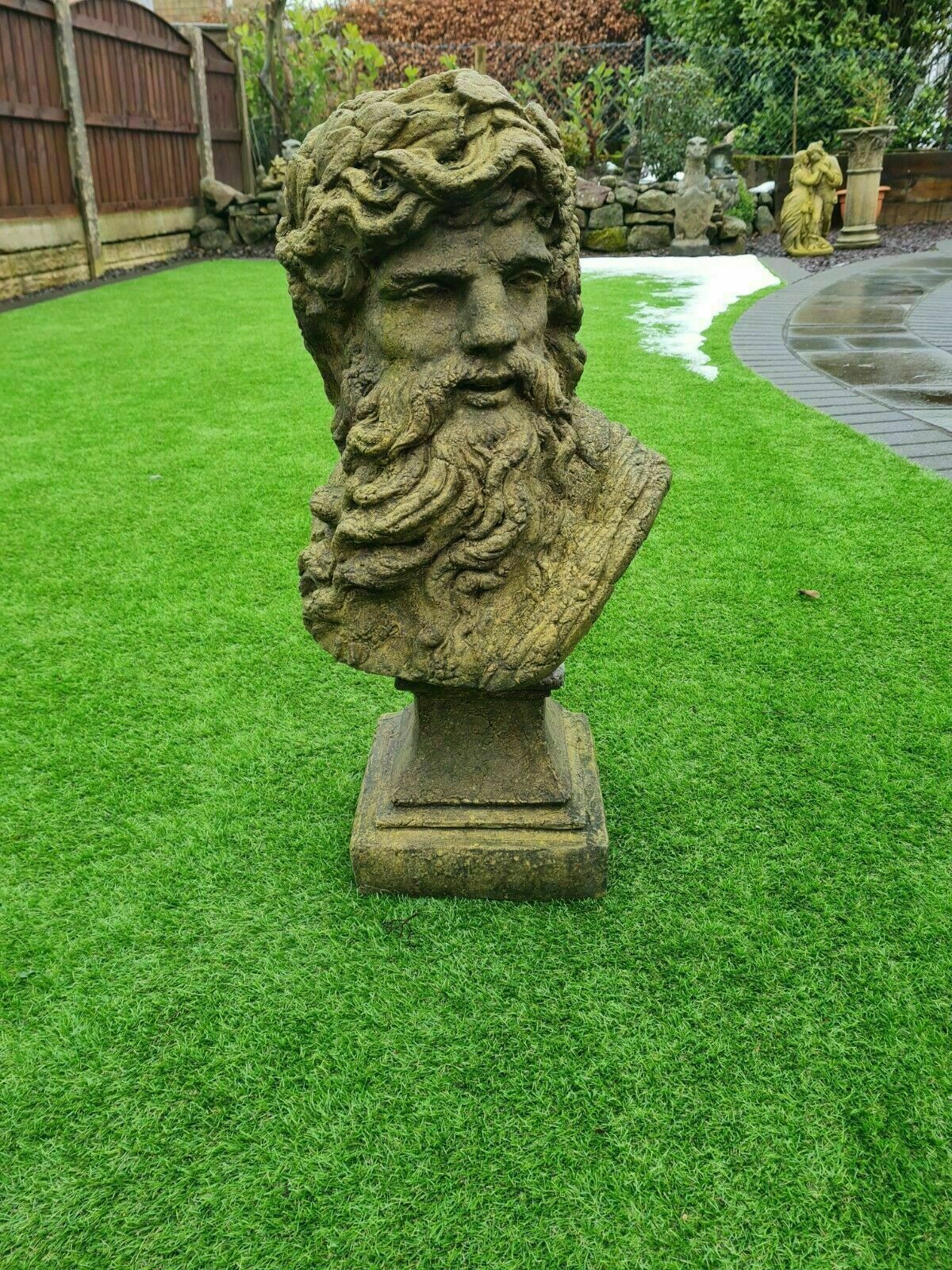 Zeus Greek Sky Thunder God, Garden Ornament English Stone ,Delivery Available Via Our Sister Specialist Courier Company 0230. photo vinterior