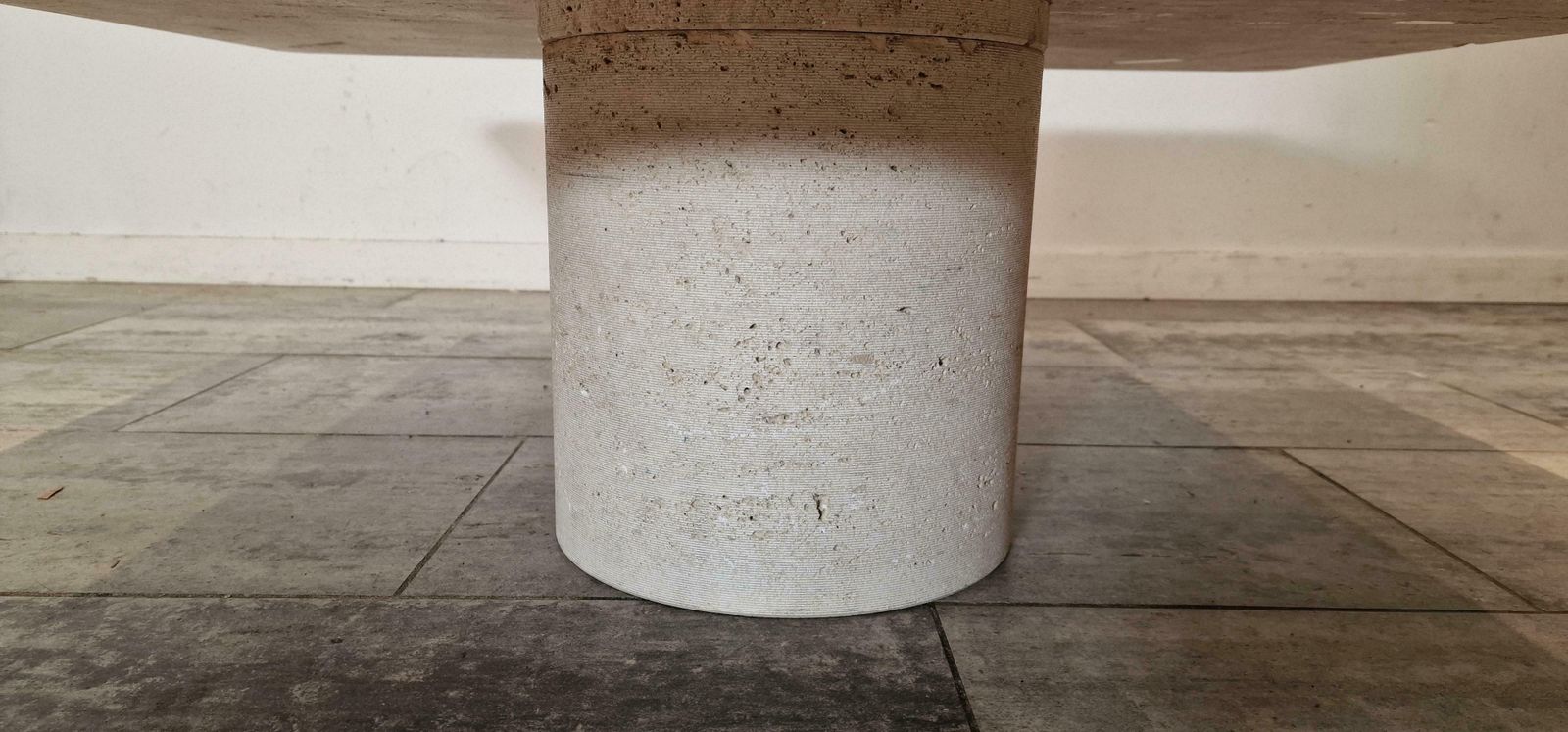 Travertine Coffee Table By Angelo Mangiarotti For Up & Up, Italy 1970s photo vintage