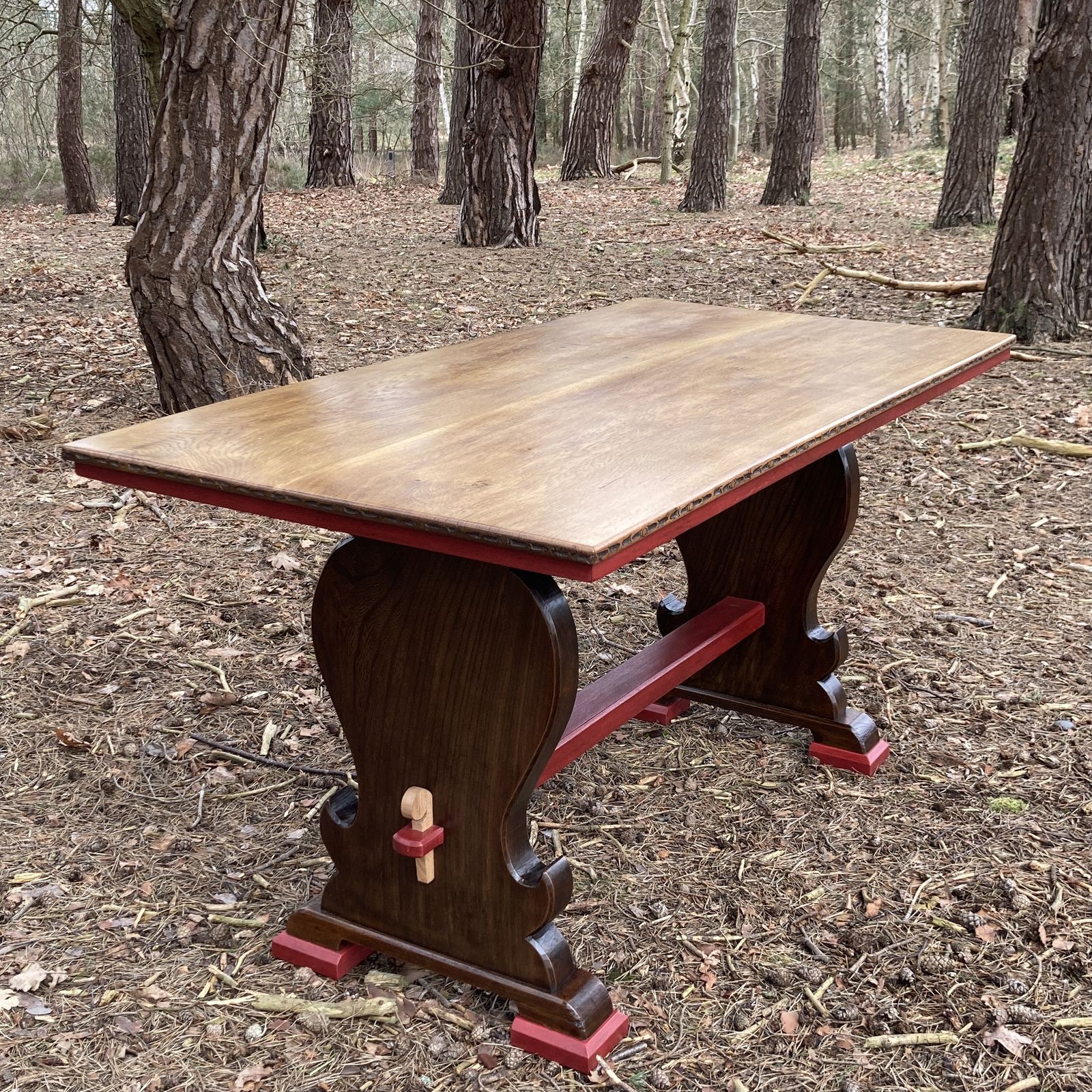 Oak And Elm Refectory Table, Retailed By Heals Of London, Circa 1900 photo furniture