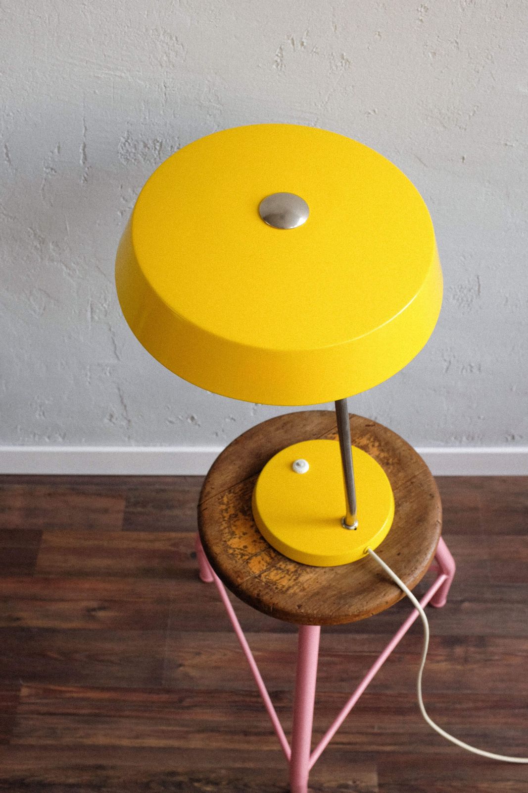 East Germany Vintage Yellow Table Lamp By Veb Narva Leuchtenbau, 1960s photo vinterior