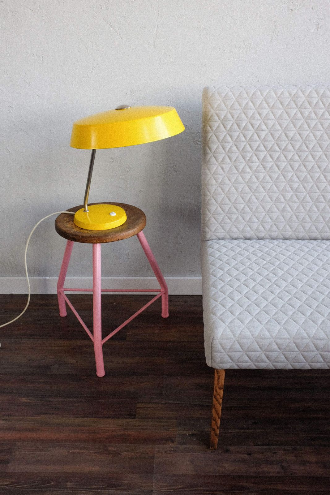 444.0 East Germany Vintage Yellow Table Lamp By Veb Narva Leuchtenbau, 1960s photo