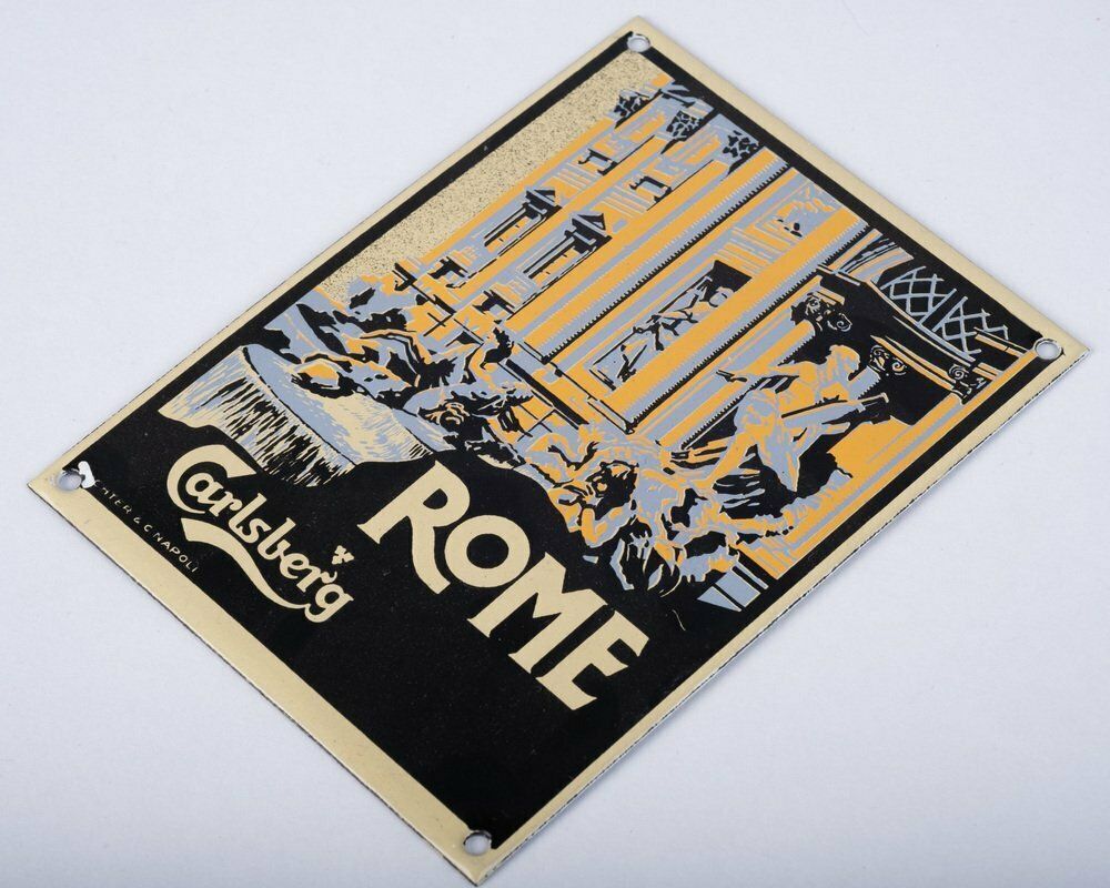 Danish Enamel Signs By Carlsberg, 1950s, Set Of 3 photo Art