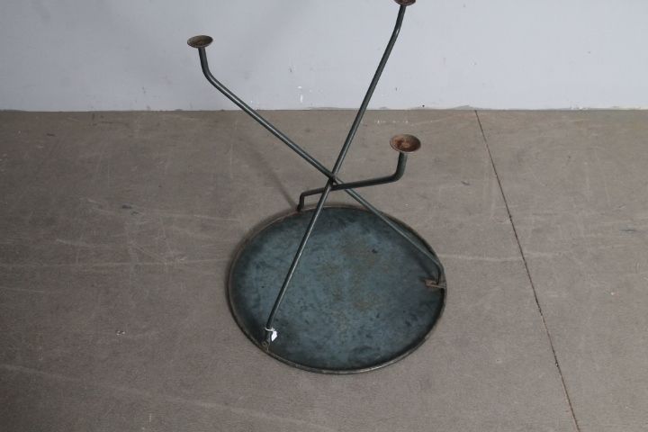 411.84 Antique Round Iron Table For Outdoor / Indoor Use In The 19th Century, Original Green Lacquer. photo