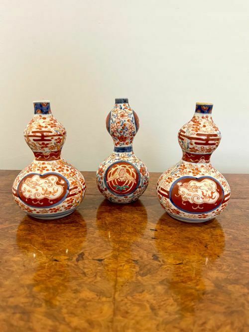 Quality Collection Of Five Small Antique Japanese Shaped Imari Vases photo furniture