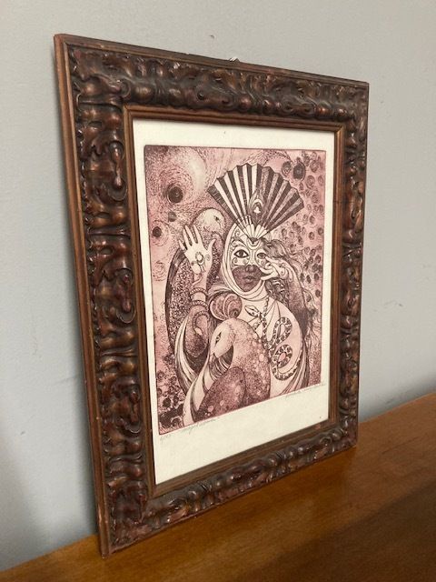 Engraving Conchita Contemporary Art 20th Century Depicting A Lady In A Mask photo Art