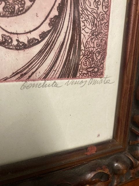 photo for sale Engraving Conchita Contemporary Art 20th Century Depicting A Lady In A Mask