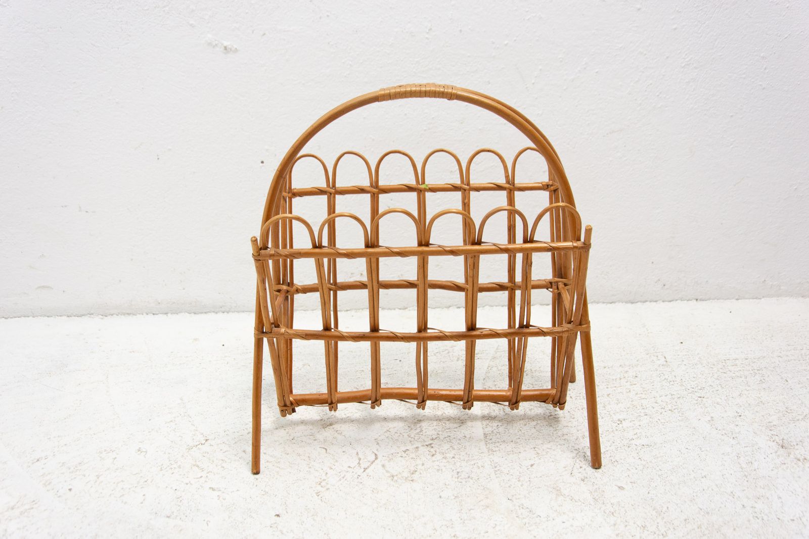 Mid Century Rattan Magazine Rack By Jan Kalous For úluv 1960´S Czechoslovakia photo furniture