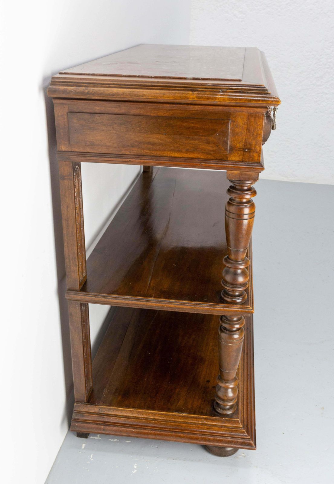 Baluster Console Or Serving Table Marble Top Louis XIII St, French, Late 19th C photo 1234.0