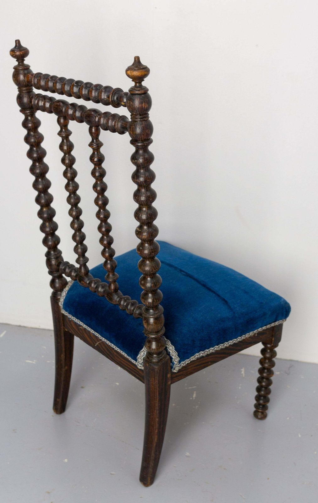 Napoleon III Chair With Turned Beech And Velvet For Child French, Circa 1880 photo vinterior