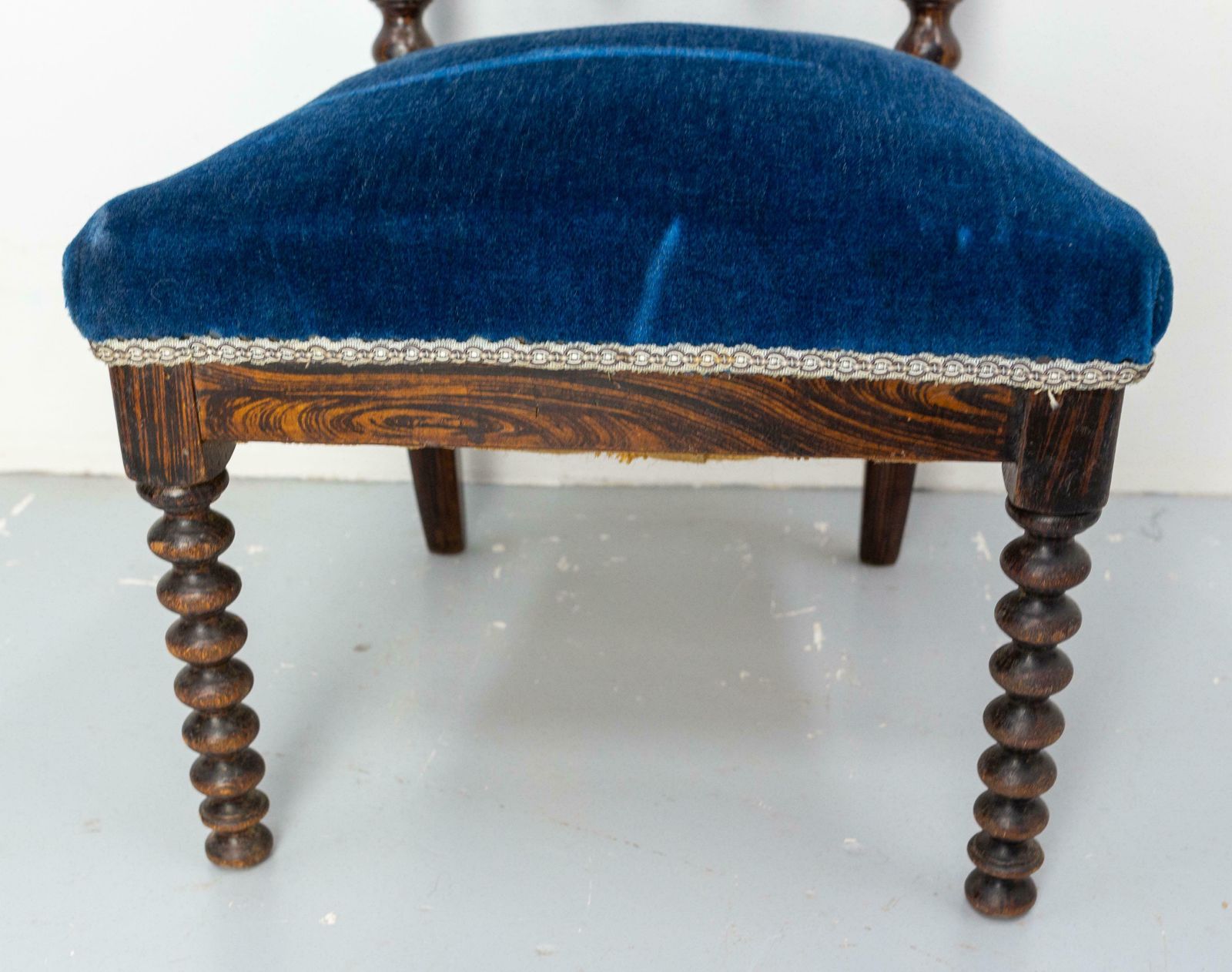 Furniture Napoleon III Chair With Turned Beech And Velvet For Child French, Circa 1880 photo