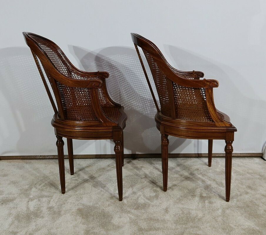 Pair Of Mahogany Armchairs, Louis XVI Style, Early 20th Century photo 3708.0