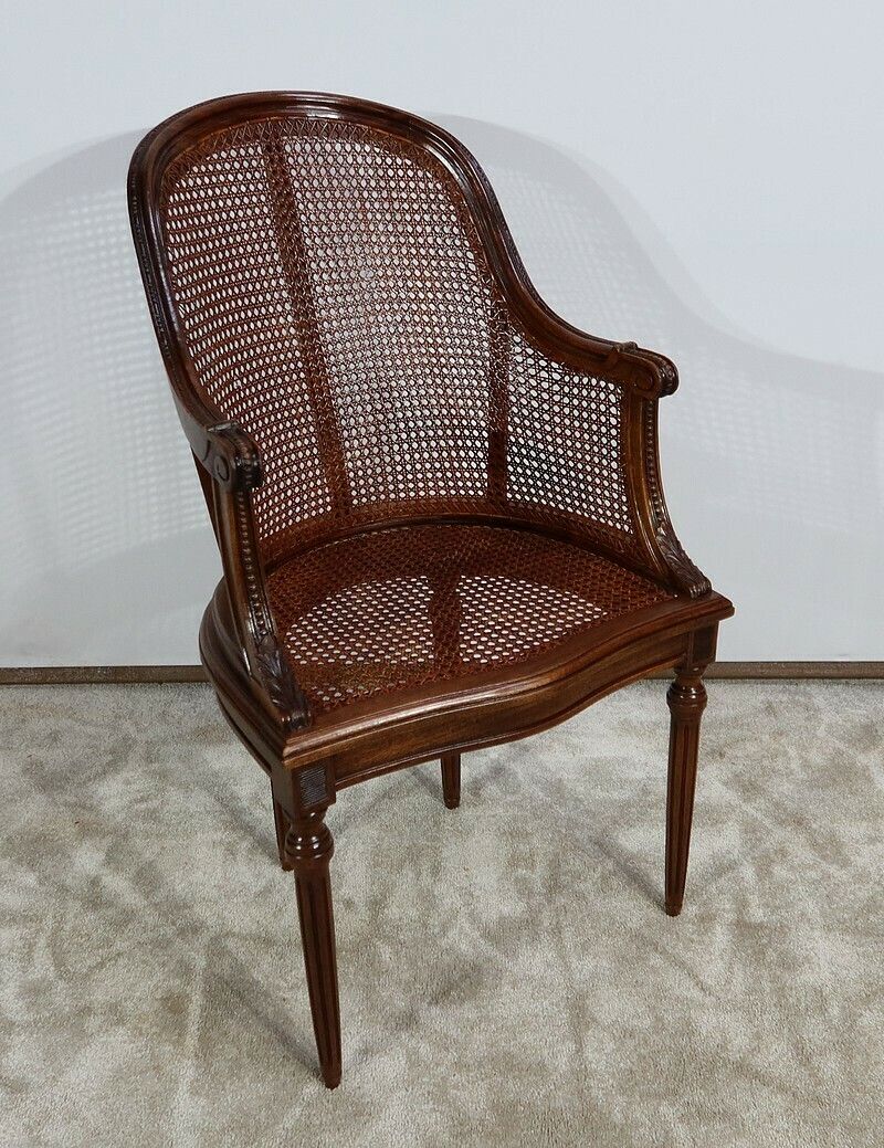 photo for sale Pair Of Mahogany Armchairs, Louis XVI Style, Early 20th Century
