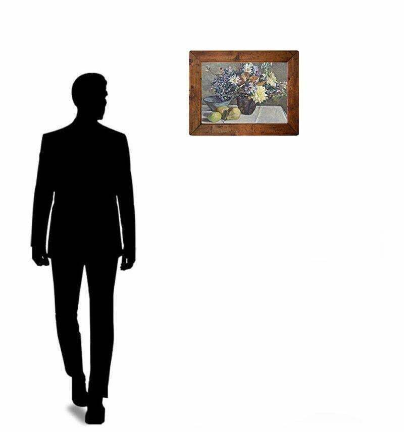 photo for sale Vase Of Flowers With Fruit Oil Painting   Fitger Hermann