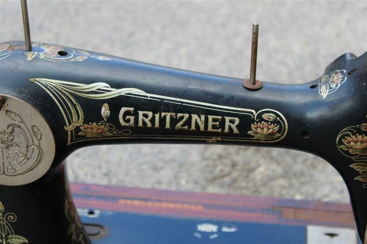 German Art Nouveau Portable Sewing Machine 1890 Gritzner Germany