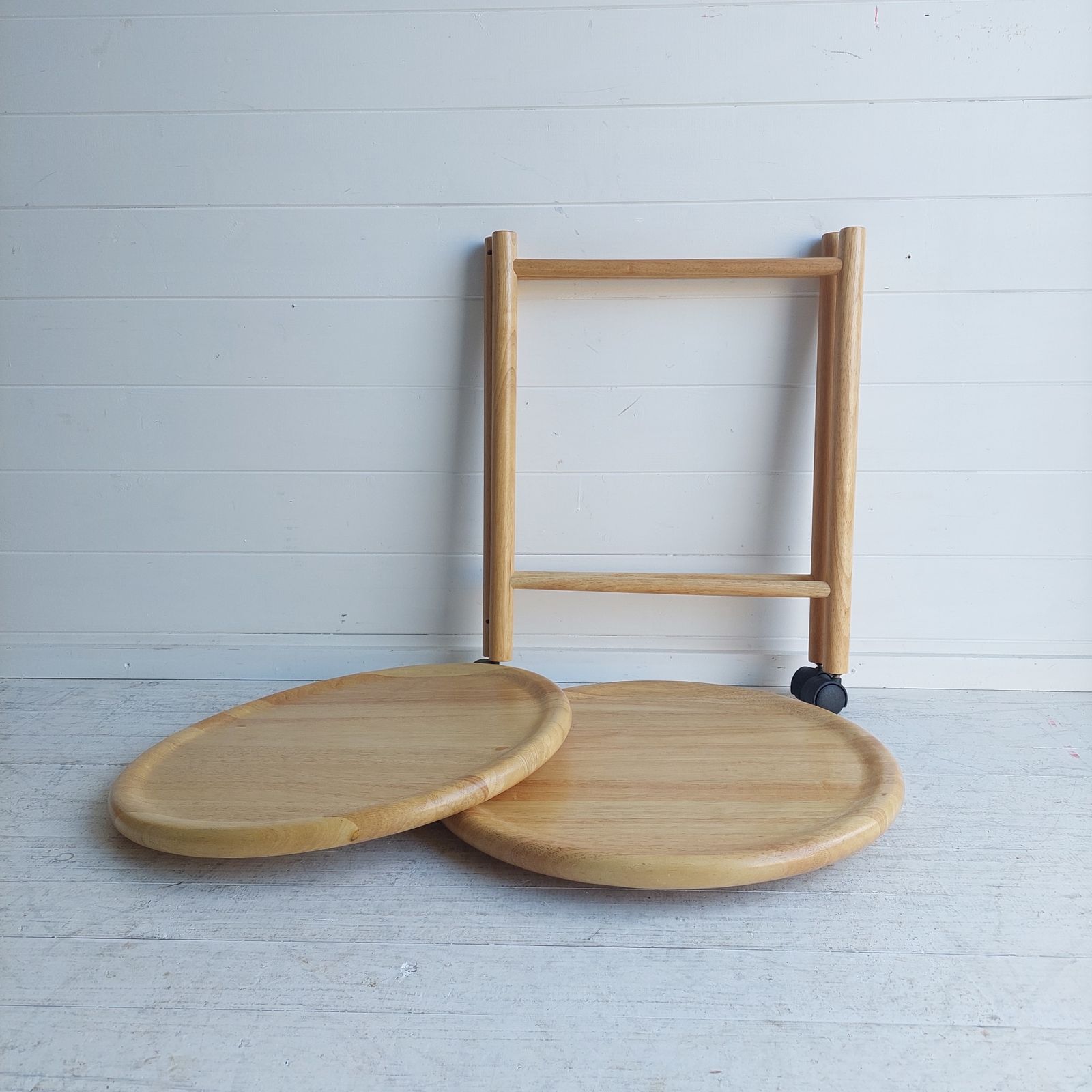 Mid Century Dansk Jens Quistgaard Danish 2 Tier Round Trolley Lazy