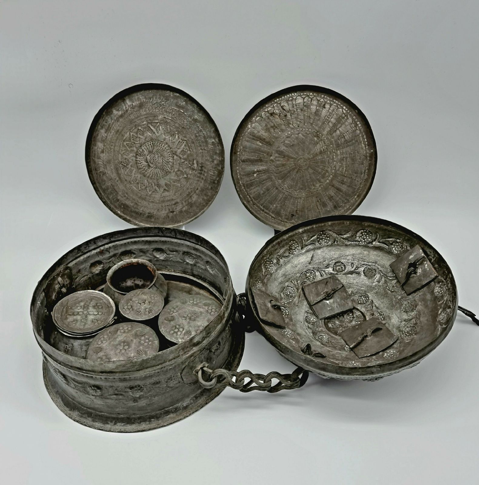 Pandan Box Antique Indian Handcrafted Brass Pandan Box β 19th Century Betel Nut ...