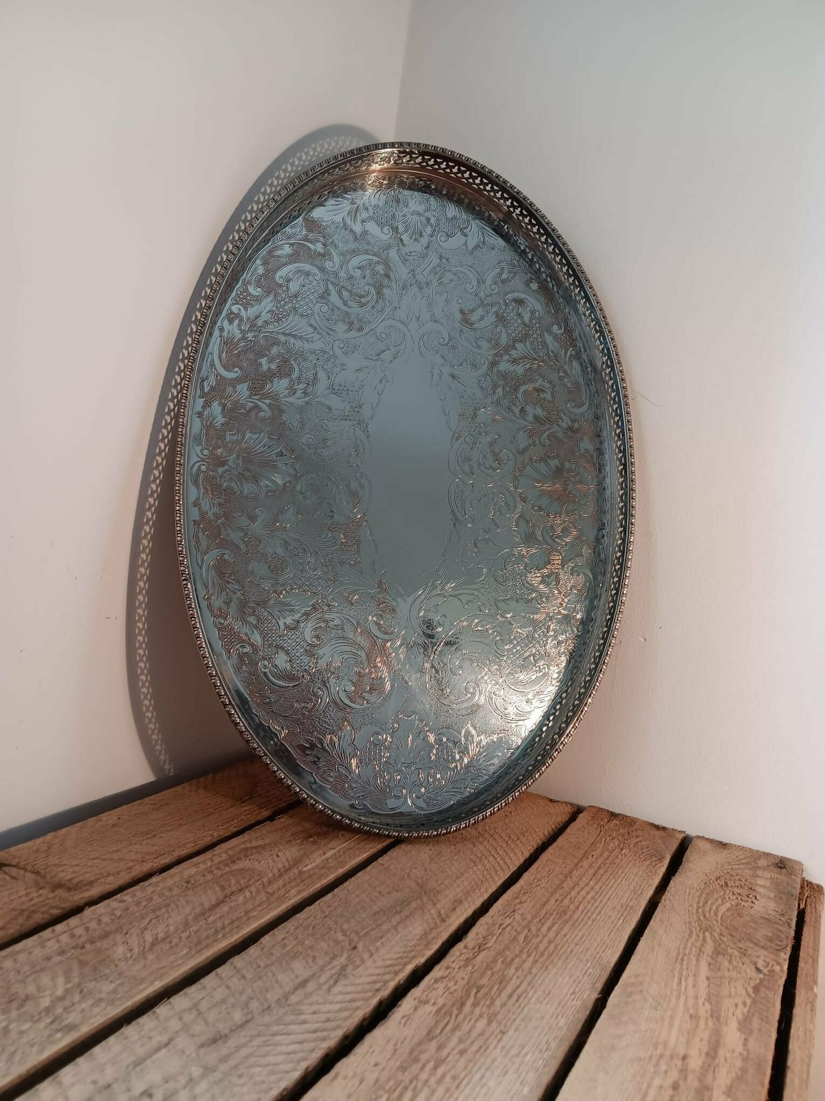 Extra Large Silver Plated Serving Tray, Viners Sheffield, Silver