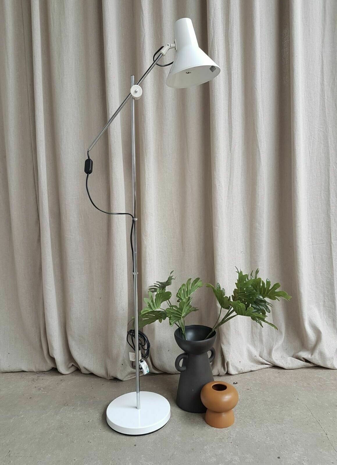 Vtg Late Mid Century 80s Ikea Spot Light Floor Lamp Scandi Fully