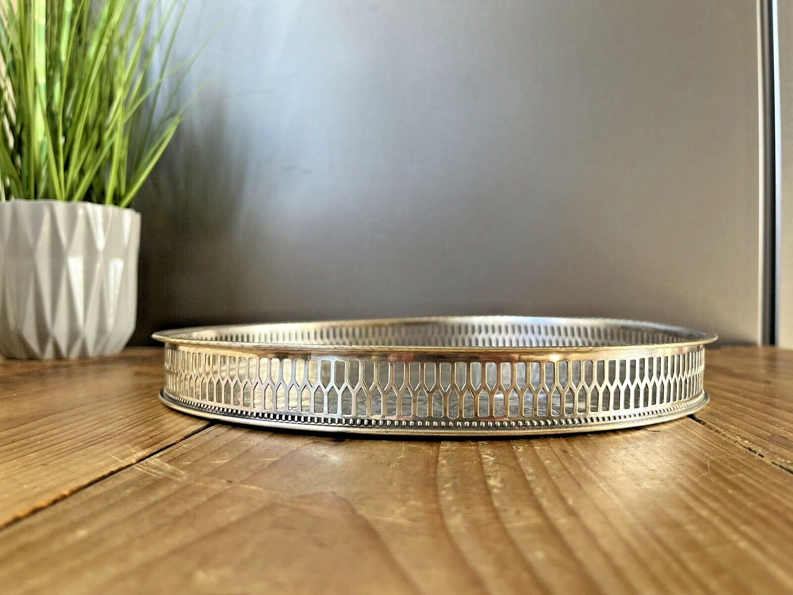 Vintage 60's Viners Silver Alpha Plate Footed Champagne Drink