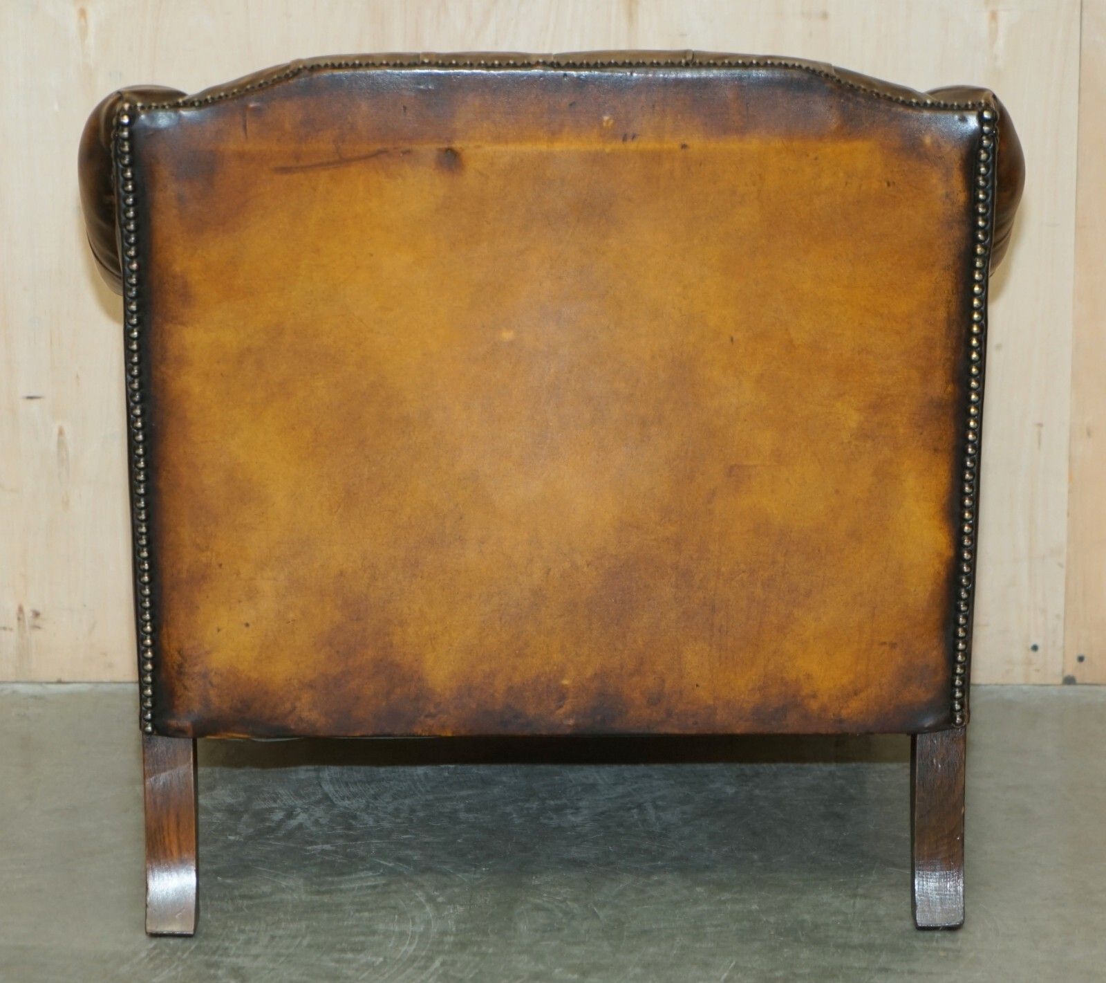 Restored Pair Of Vintage Chesterfield Regency Style Brown Leather Club ...