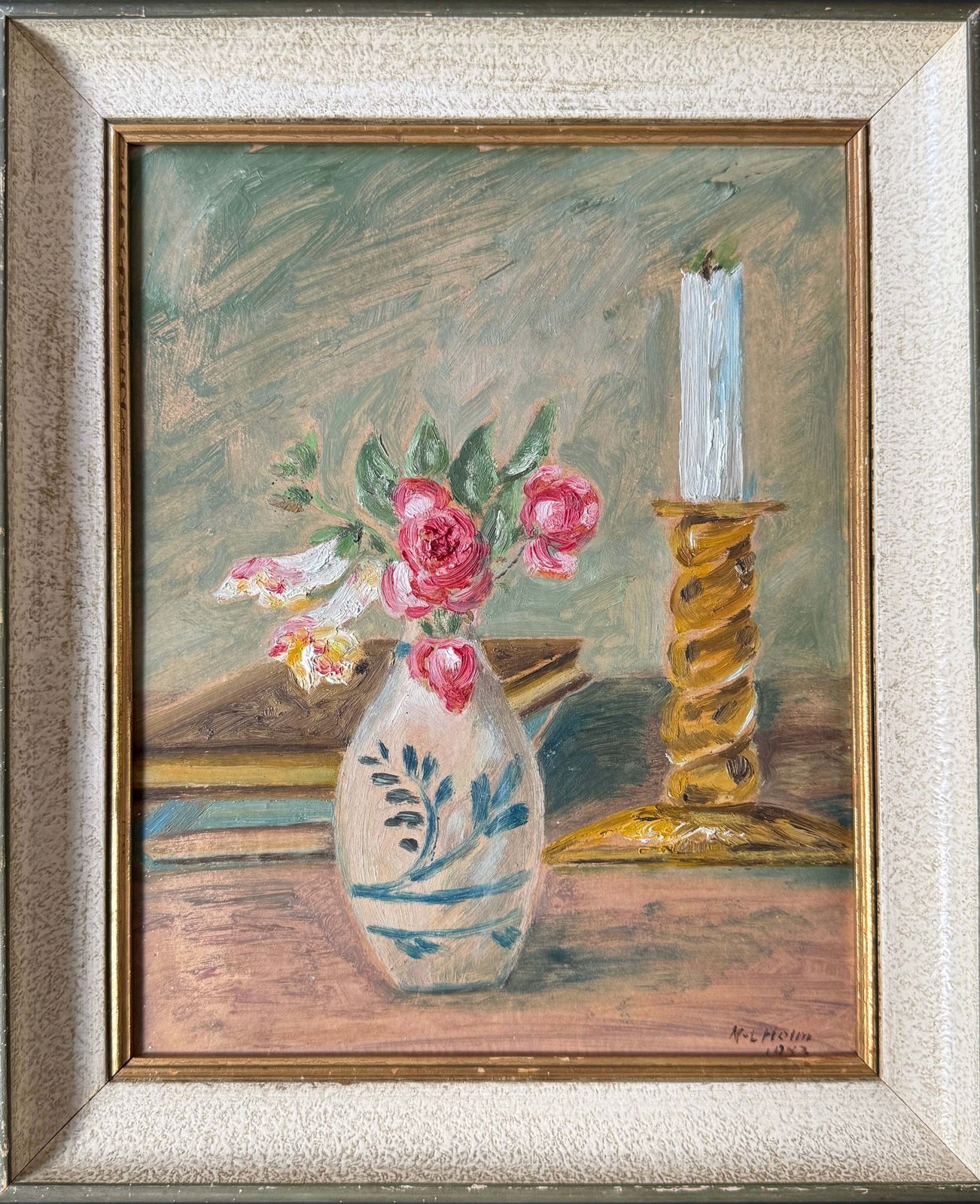 Sweden 1943. Vintage War Era Still Life Oil Painting. | Vinterior