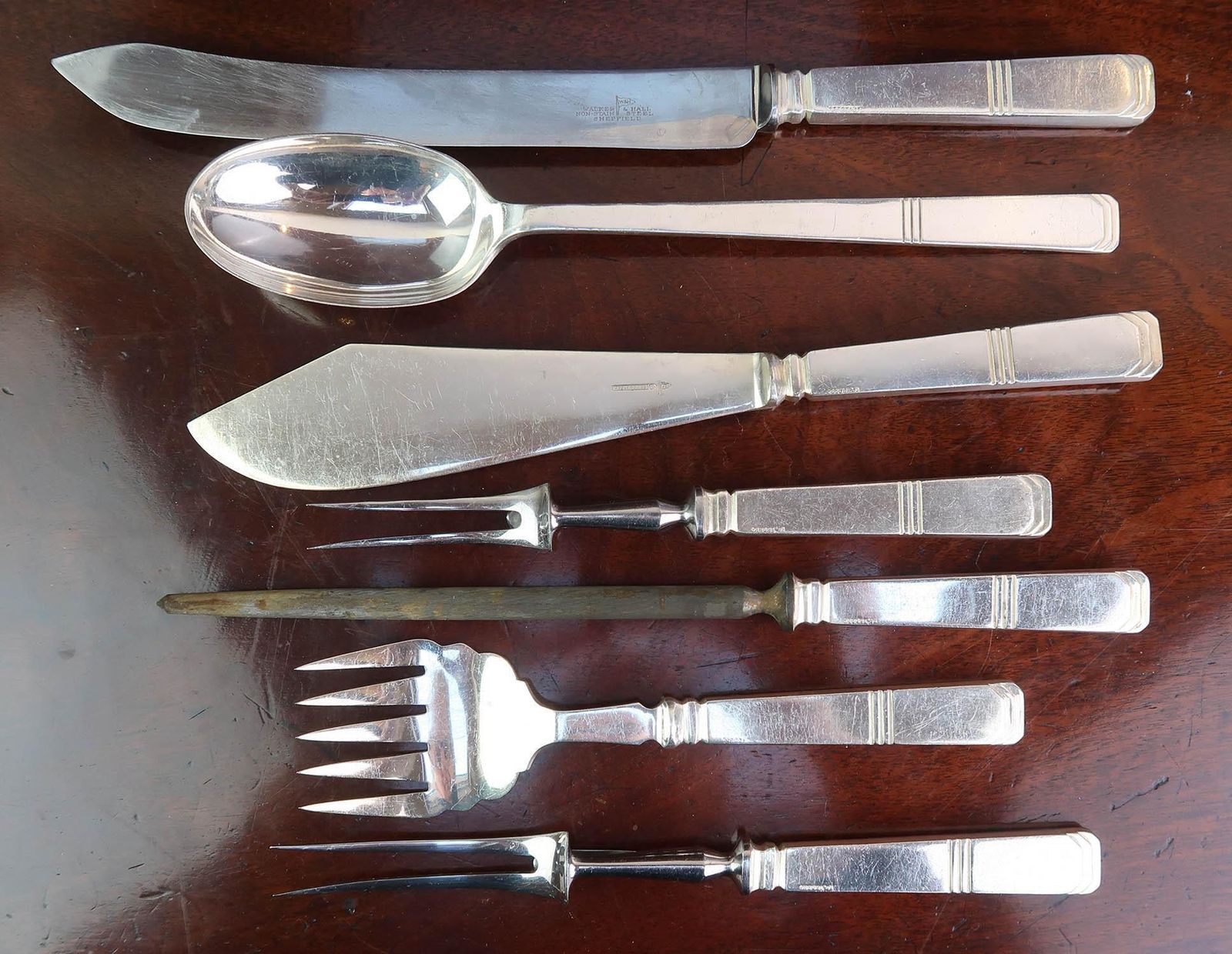 Vintage 136 Piece Set Of Art Deco Cutlery. Walker And Hall
