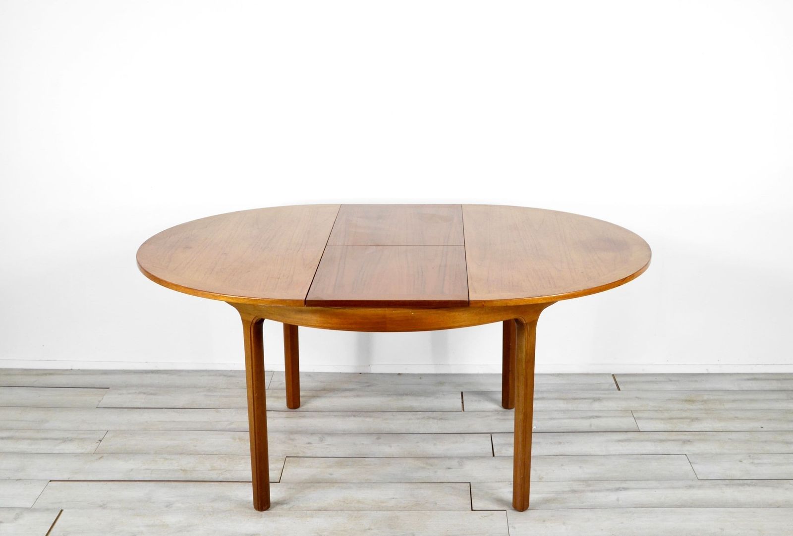 Midcentury Extending Round Teak Table By Nathan. Vintage Modern