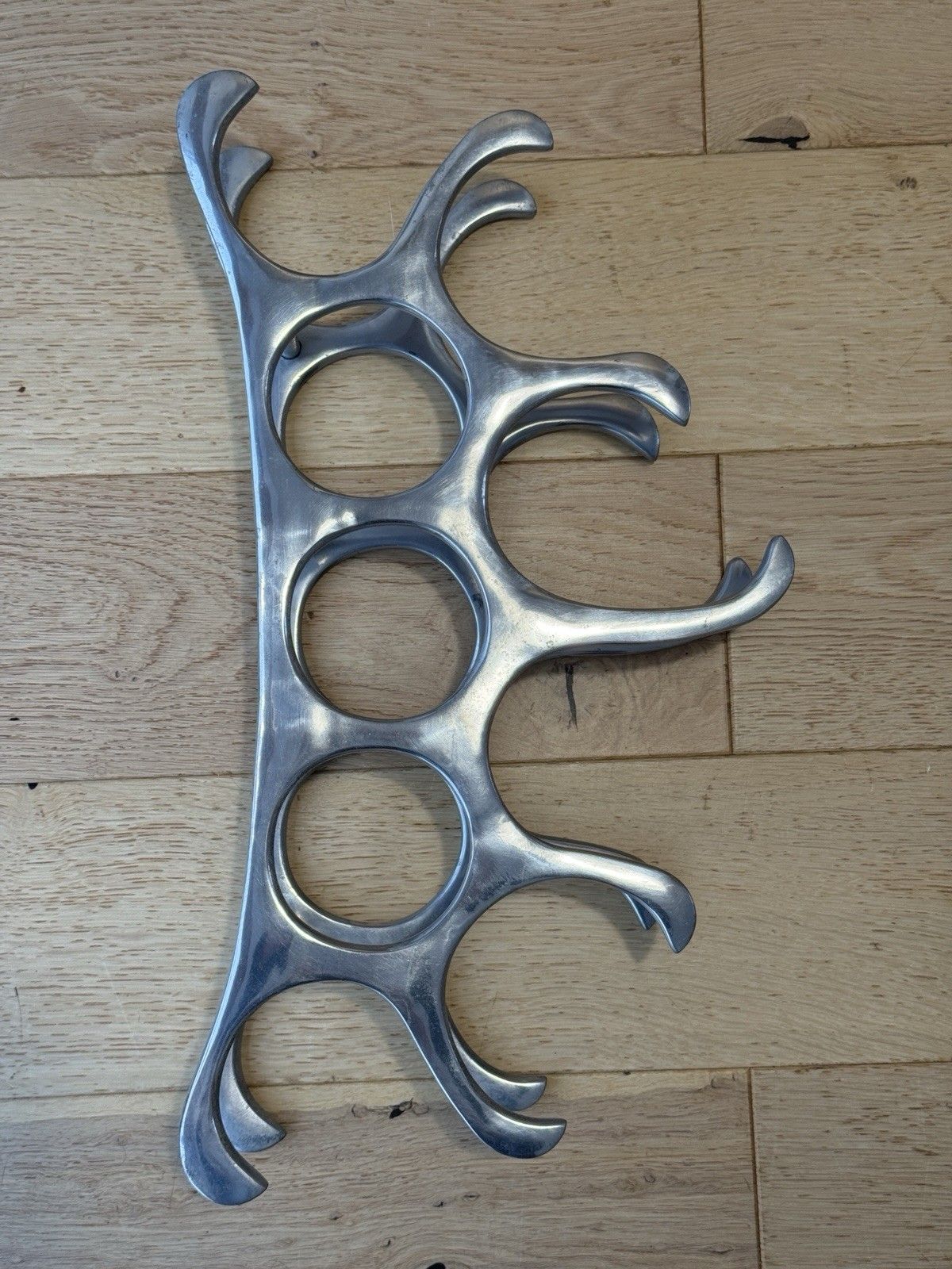Michael Noll Style 9 Bottle Wine Rack In Polished Aluminium