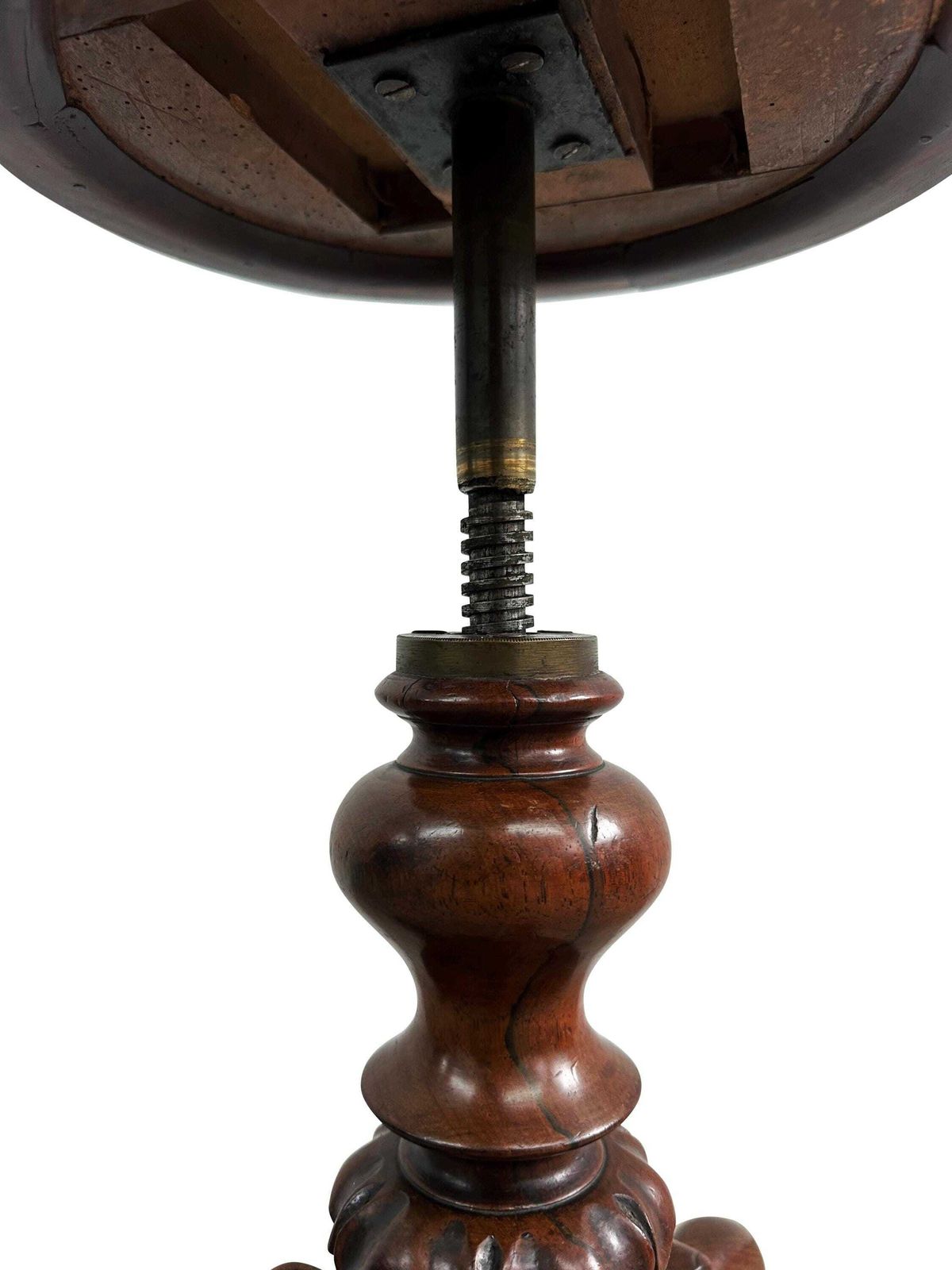 Revolving Scroll Device Victorian Revolving Piano Stool On Turned Carved Column With Triple ...