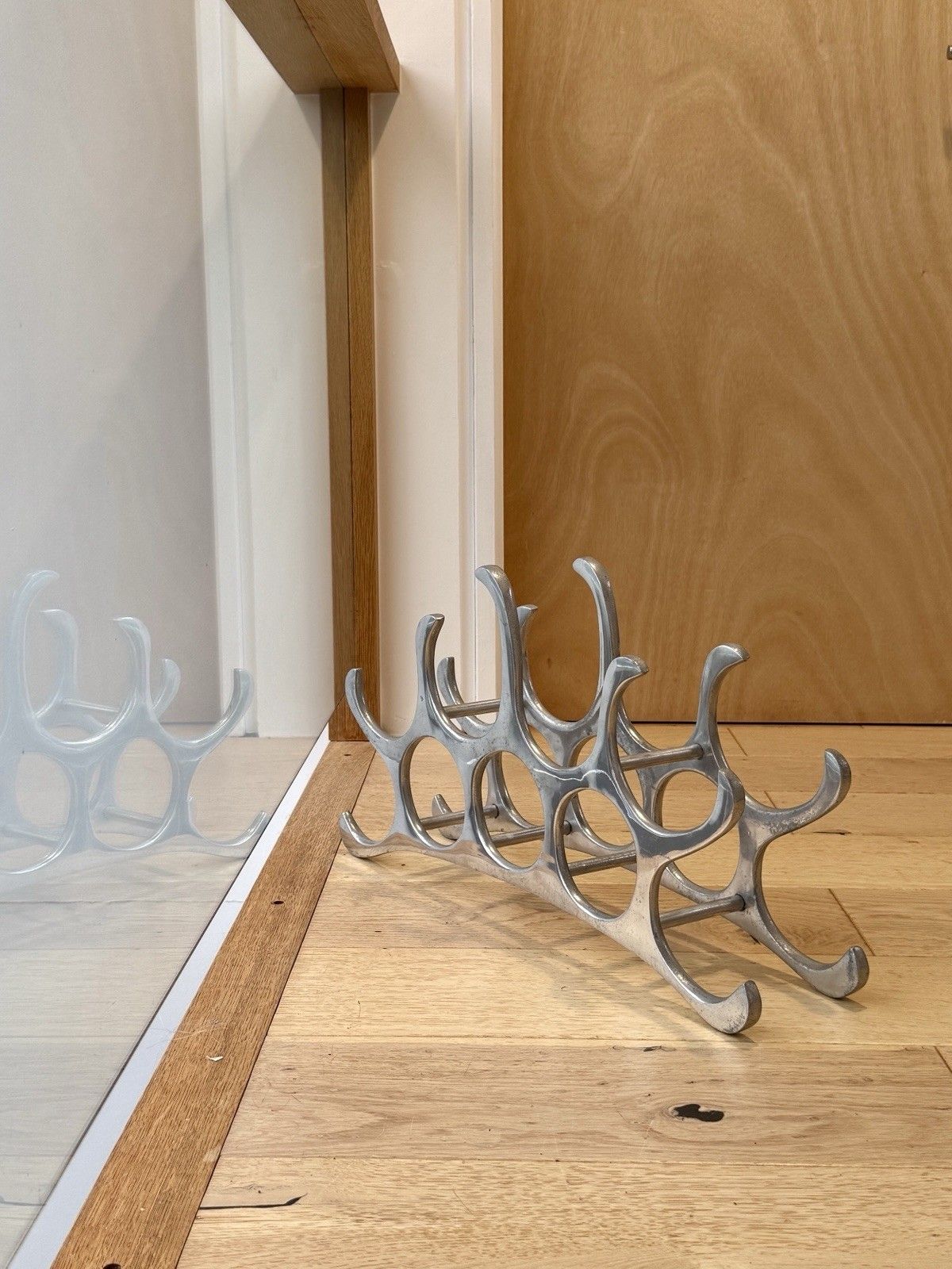 Michael Noll Style 9 Bottle Wine Rack In Polished Aluminium