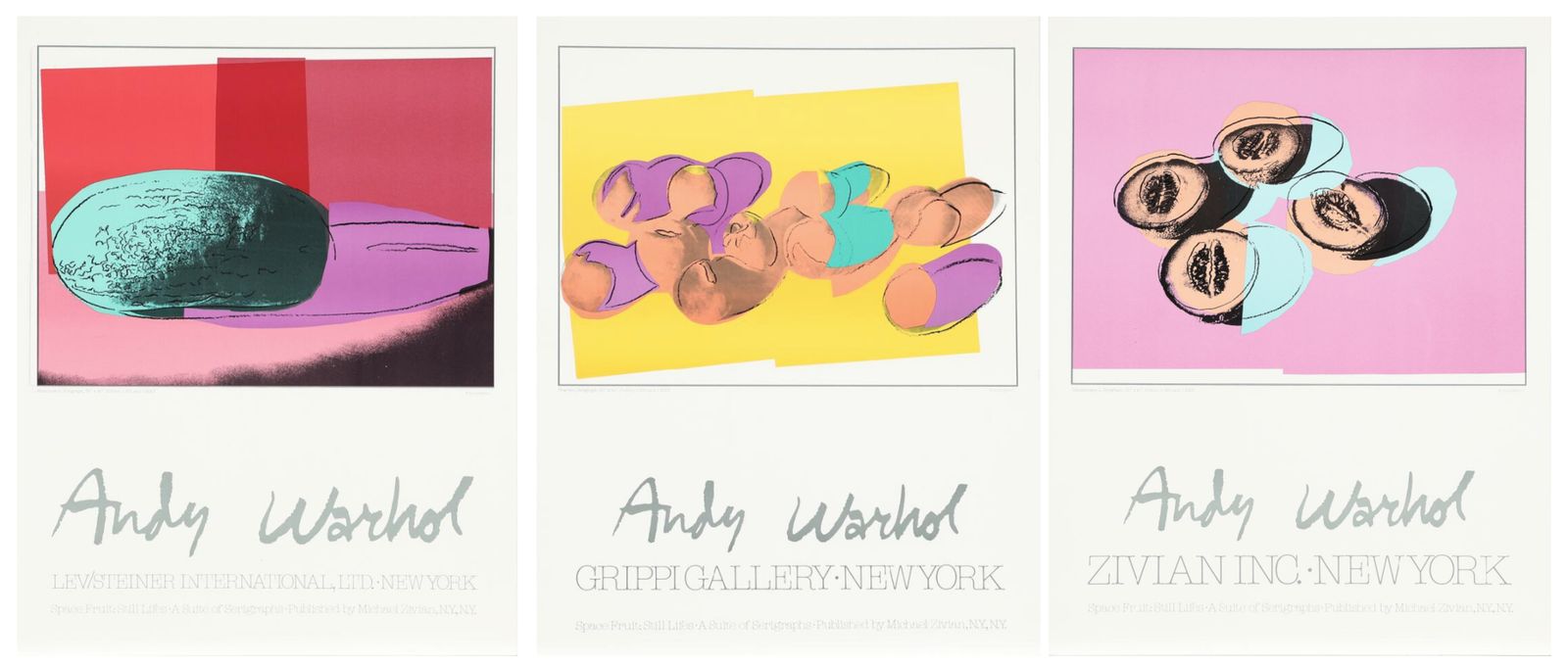Andy Warhol Three Space Fruit Exhibition Posters | Andy Warhol | Vinterior