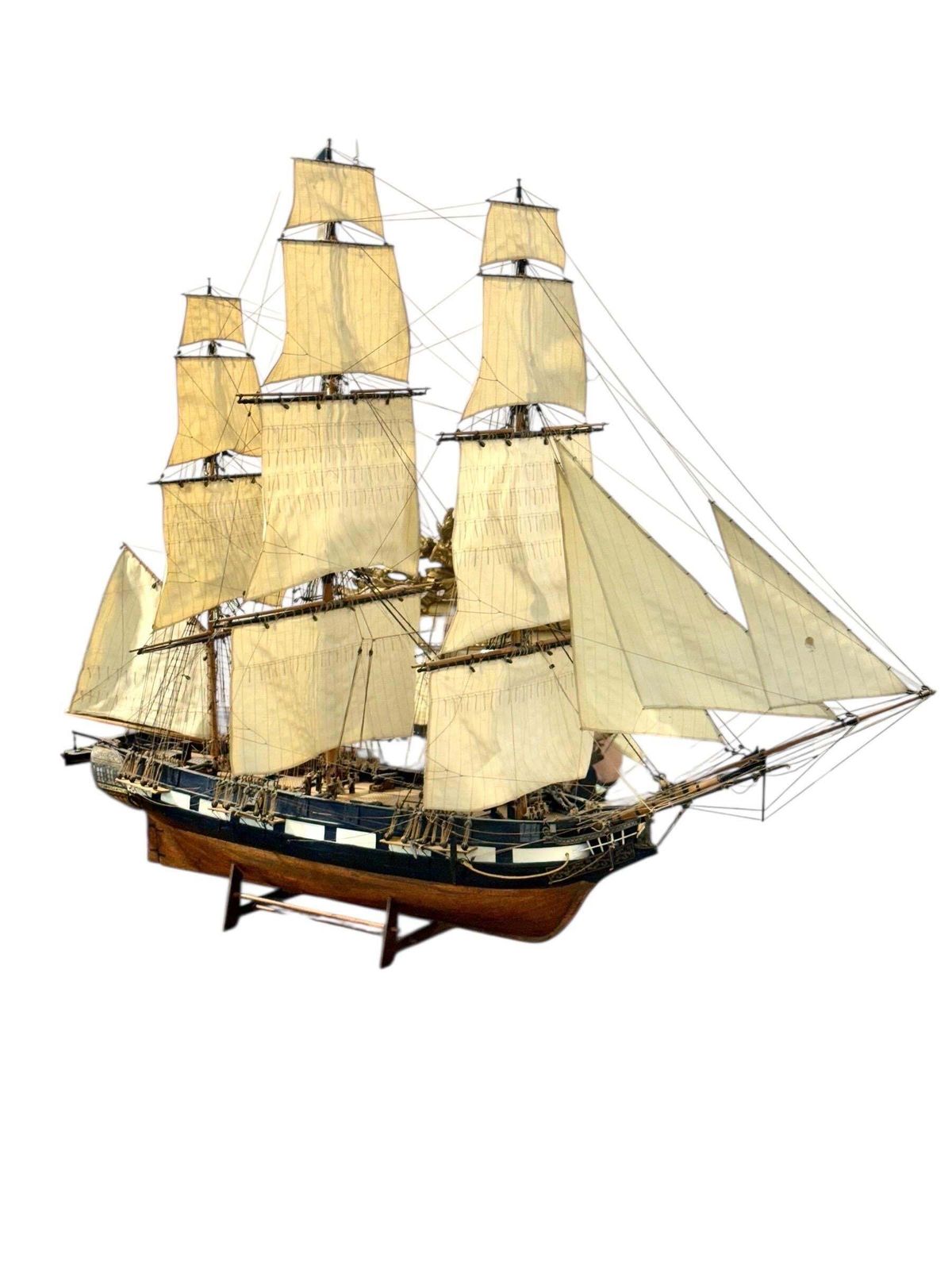 Fine Ship Fine French Naval Ship Model With Rigging, Late 19th Century | Vinterior