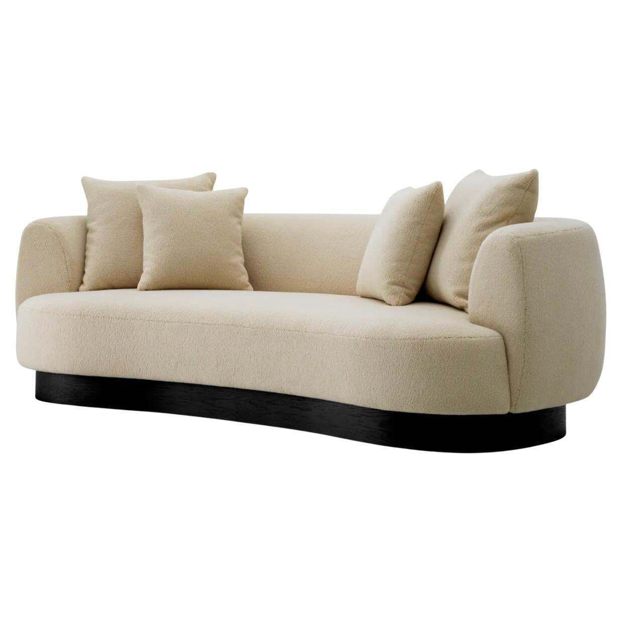 Contemporary Shapely Sofa In Withmore Cream And Black Base | Vinterior