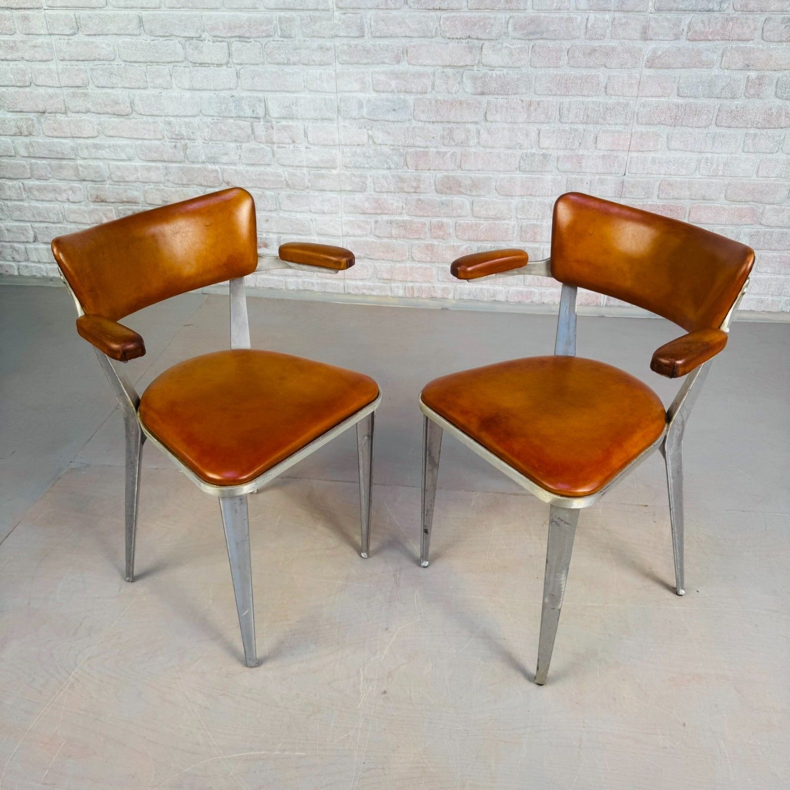 Set Of 10 Ernest Race Ba3 Dining Chairs – Tan Leather Mid Century ...