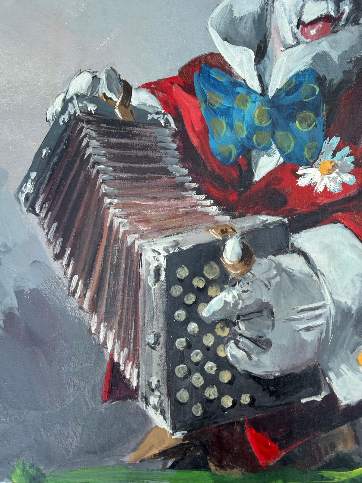 Antoni Mut Torroja Expressionist Clown Accordion Player Painting