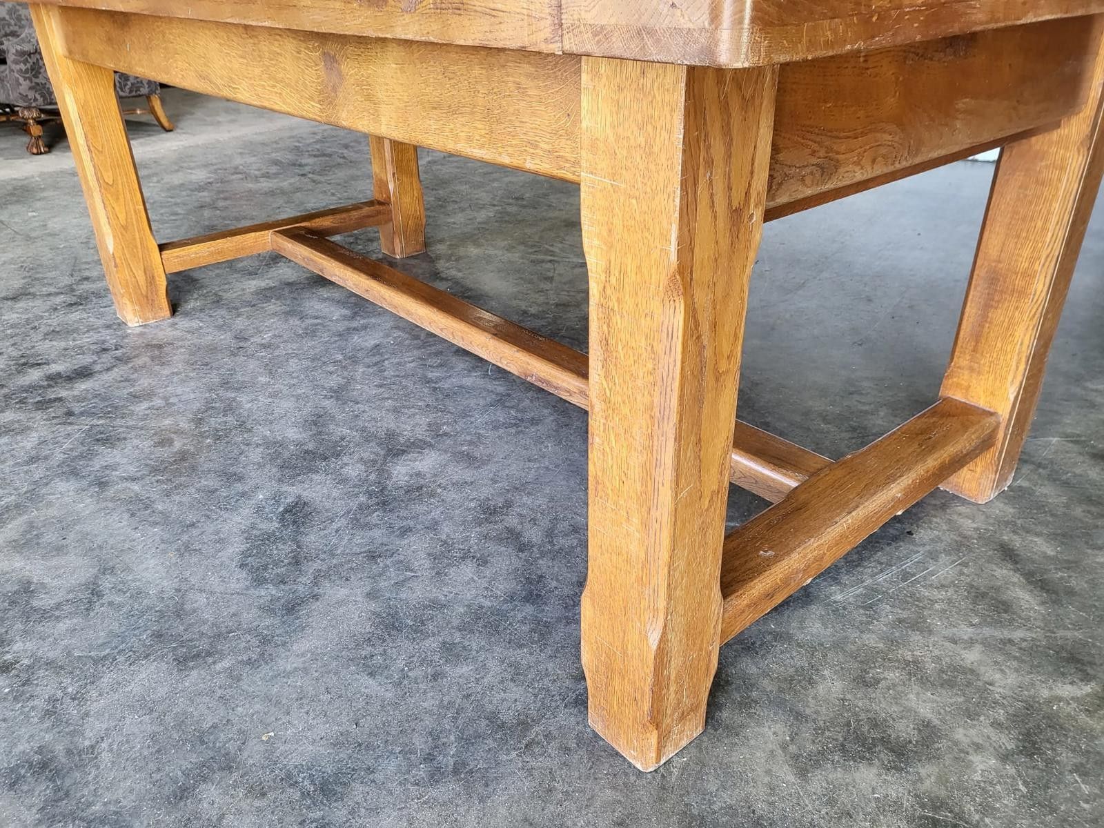 Oak Rectangular Refectory Dining Table 2 Drawers Seat 8 | Vinterior