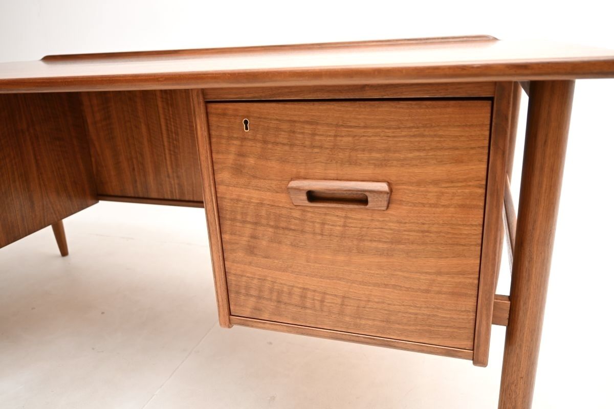 Vintage Swedish Walnut Desk By Goran Strand For Lelangs
