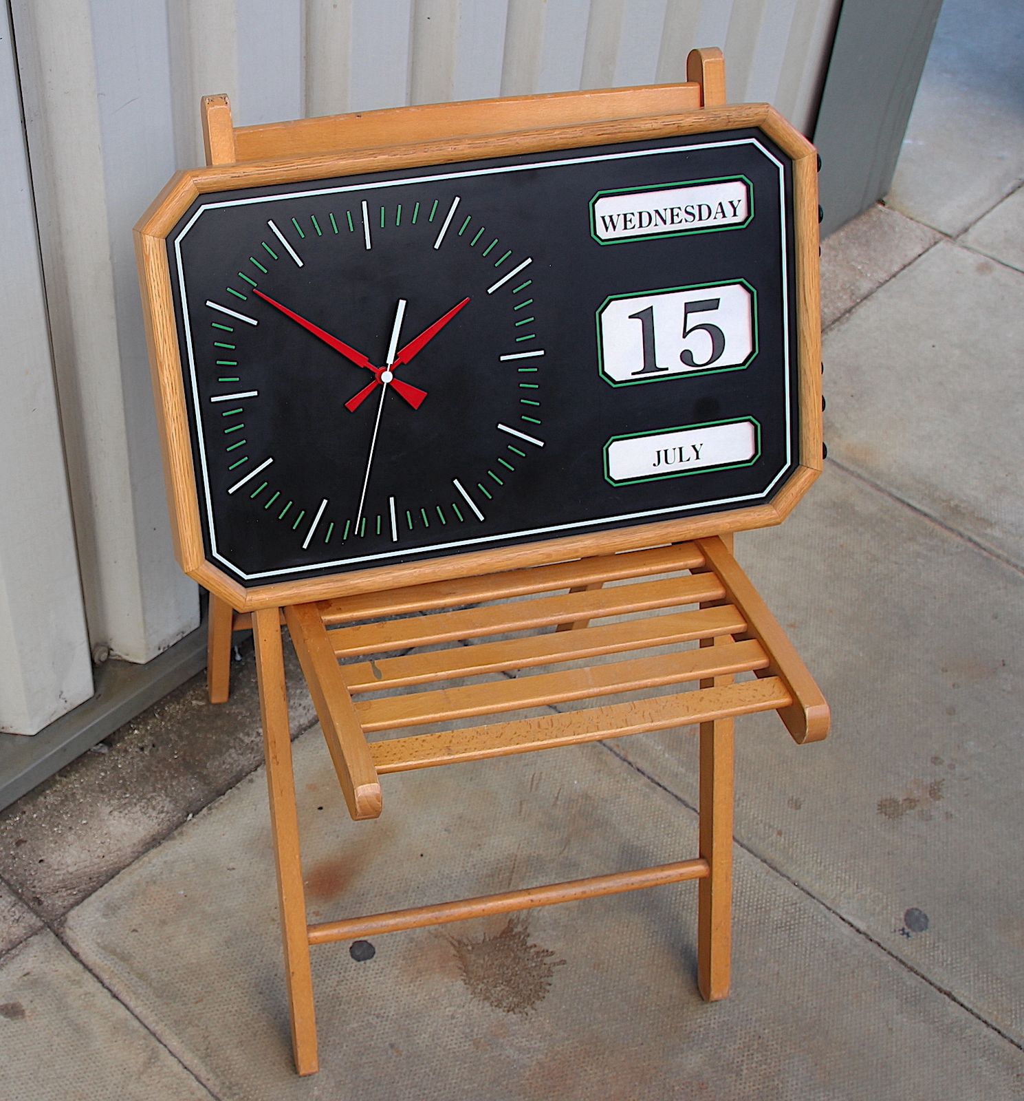 Huge 57cm Oak British Day/Date Vintage Wall Clock. London