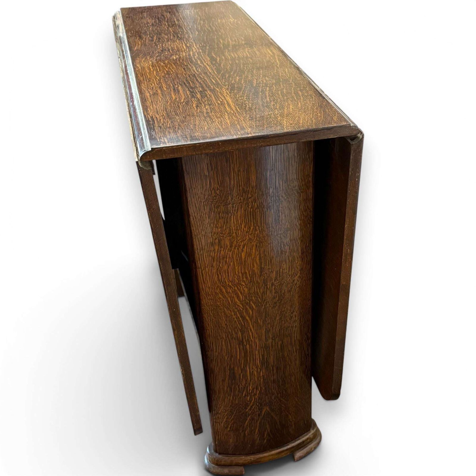 Vintage Art Deco Oak Drop Leaf Dining Table Space Saving Gateleg