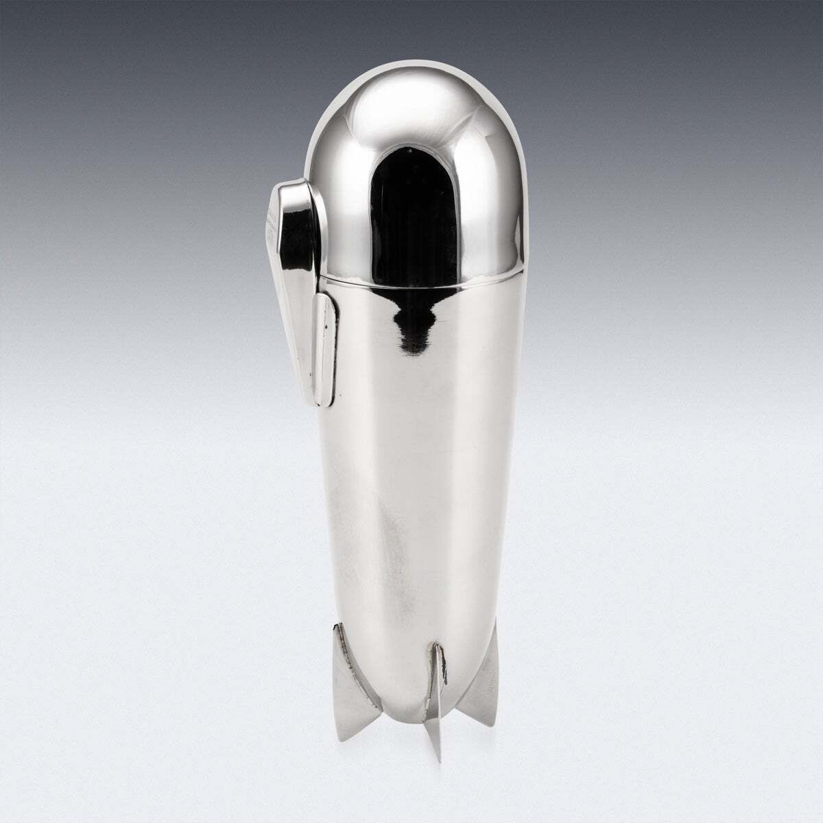Vintage 20thc German Silver Plated Zeppelin Airship Cocktail