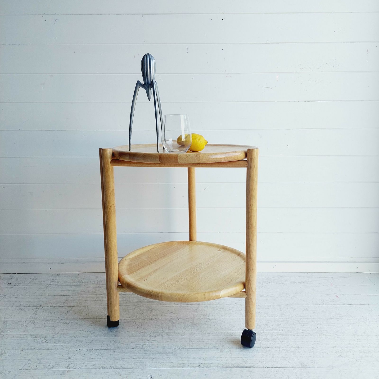 Mid Century Dansk Jens Quistgaard Danish 2 Tier Round Trolley Lazy