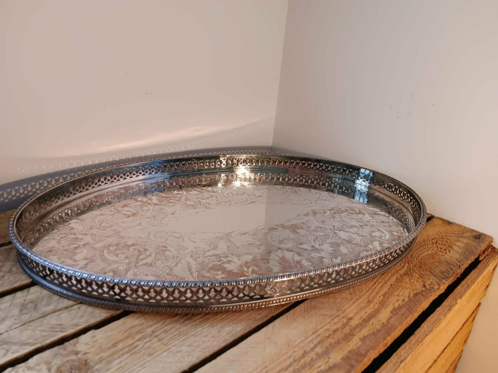 Extra Large Silver Plated Serving Tray, Viners Sheffield, Silver