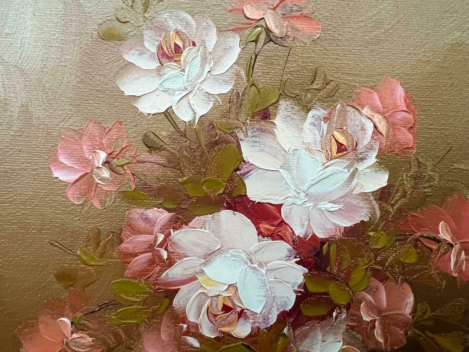 Robert Cox Still Life Of A Vase Of Pink Red & White Roses By 20th