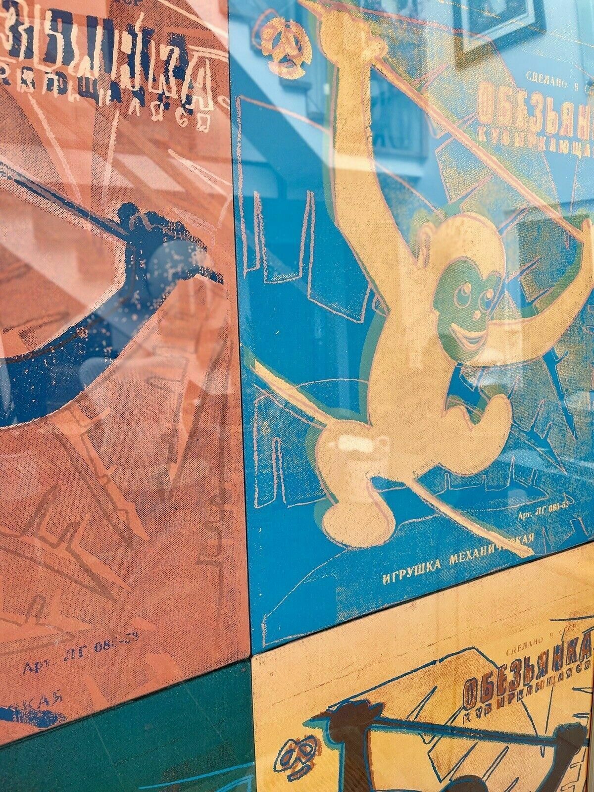 1993 Andy Warhol Four Monkeys Large Framed Lithograph Print | Andy