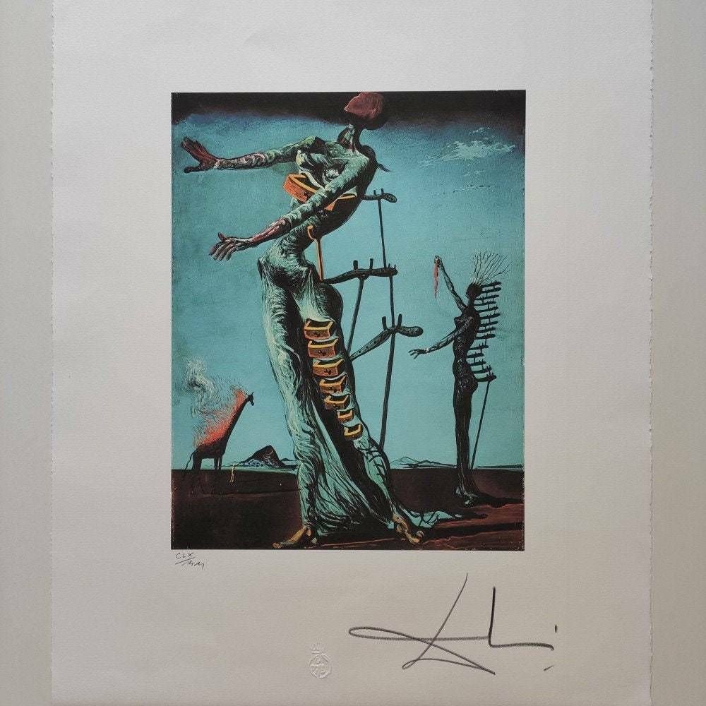 Salvador Dali The Burning Giraffe Dali Signed Lithograph (Salvador
